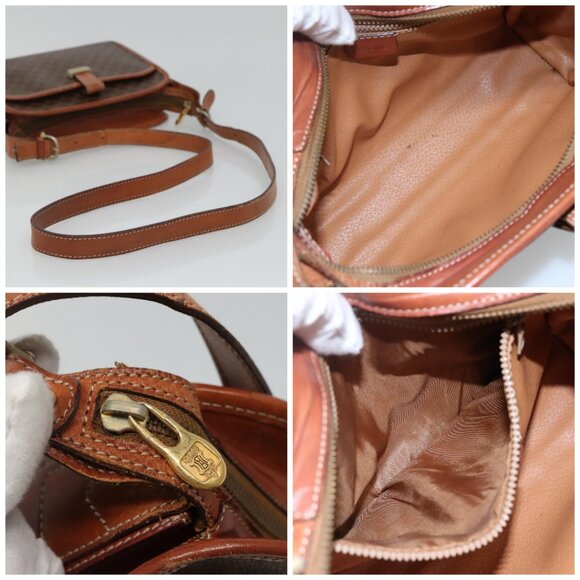 CELINE Macadam Canvas Shoulder Bag PVC Brown Gold Auth 114345 - Picture 13 of 14